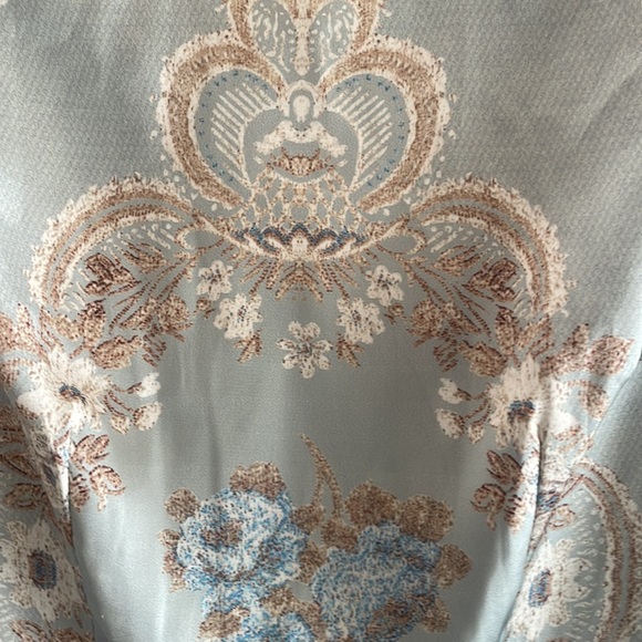 Women’s satin blue and brown dress - Picture 2 of 11